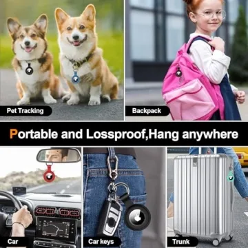 Waterproof AirTag Holder Pack with Keychain - Black