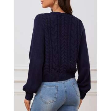 SOLY HUX Women's Tie Front Cardigan Sweaters Long Sleeve Bow Sweater Fall Winter Trendy Outerwear To...