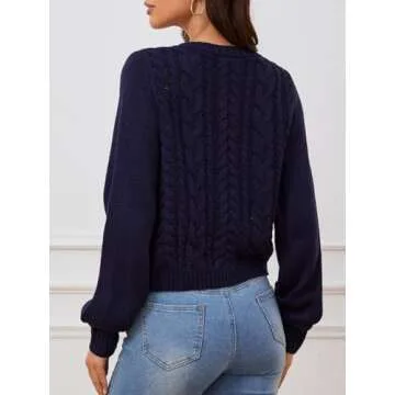 SOLY HUX Women's Tie Front Cardigan Sweaters Long Sleeve Bow Sweater Fall Winter Trendy Outerwear To...