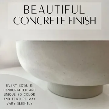 OAKOA Concrete Fruit Bowl - Decorative Kitchen Centerpiece