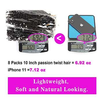 Bileaf Pre-twisted Passion Twist Crochet Hair for Women Girls Crochet 12 Inch Ombre Passion Twist Hair, Boho Passion Twists Hair Pre Looped Crochet Passion Twist Braids 8 Packs T30