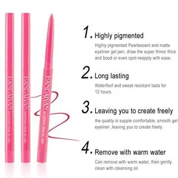 ONarisae eyeliner pencil retractable eyeliner creamy pigmented smudge proof eye liner pen White