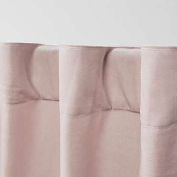 Exclusive Home Curtains Velvet Heavyweight Light Filtering Hidden Tab Top Curtain Panel Pair, 52"x96", Blush