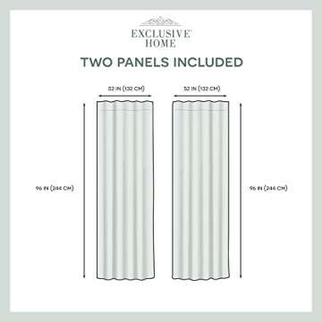 Exclusive Home Curtains Velvet Heavyweight Light Filtering Hidden Tab Top Curtain Panel Pair, 52"x96", Blush