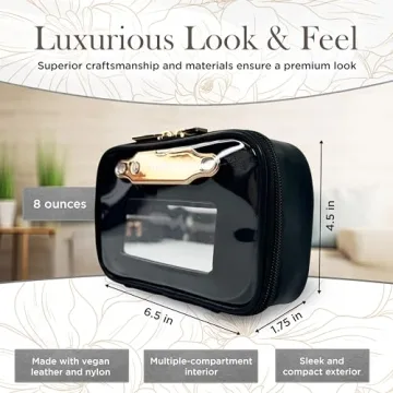 LITTMINI Makeup Bag with LED Mirror & Pouches