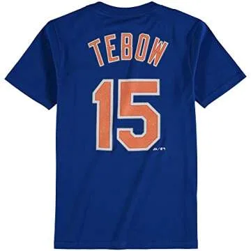 Outerstuff Tim Tebow New York Mets #15 Toddler 2-4 Player Name & Number T-Shirt Blue (3T)