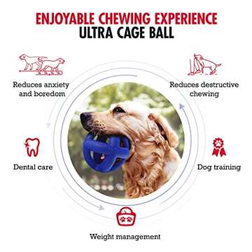Tuff Pupper SuperChewy Tough Dog Cage Ball Toy Strong Natural Rubber | Great Dog Fetch Toy | Chew To...