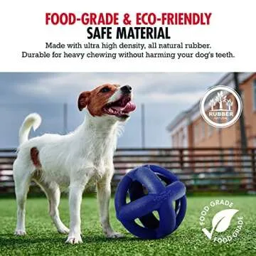 Tuff Pupper SuperChewy Tough Dog Cage Ball Toy Strong Natural Rubber | Great Dog Fetch Toy | Chew Toy for Dogs | Ultra Durable Chew Toy for Aggressive Chewers | for Large Breeds
