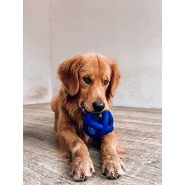 Tuff Pupper SuperChewy Tough Dog Cage Ball Toy Strong Natural Rubber | Great Dog Fetch Toy | Chew Toy for Dogs | Ultra Durable Chew Toy for Aggressive Chewers | for Large Breeds