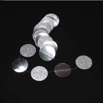 Dazzling Decor365 Glitter Silver Circle Dots Garland for Stunning Party Decoration