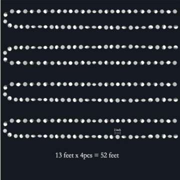 Decor365 Glitter Silver Circle Dots Garland for Parties