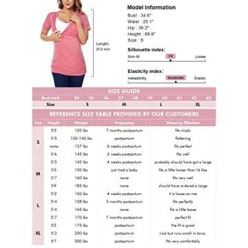 Liu & Qu Womens Maternity Nursing Tops Short Sleeve Breastfeeding Shirts Heather V Neck Clothes