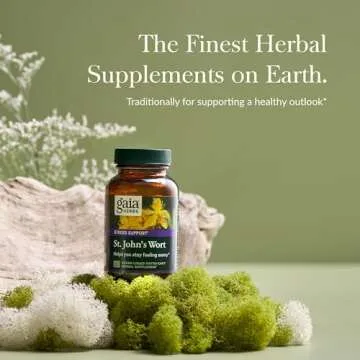 Gaia Herbs St. John's Wort - Natural Stress Support Supplement - with St. John's Wort - 60 Vegan Capsules (20-Day Supply)