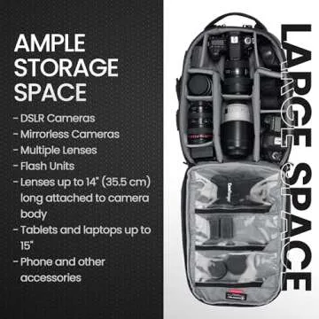 Tamrac Anvil Slim 11 Camera Backpack for Photographers DSLR Camera Bag with Laptop Compartment, Professional Photography Backpack, Camera Bag with Tripod Holder, Camera Carrying Case, Black