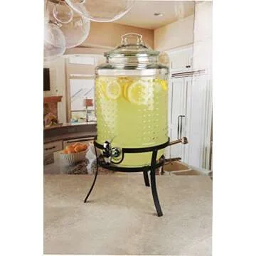 Circleware Vintage Dots Beverage Dispenser with Metal Stand