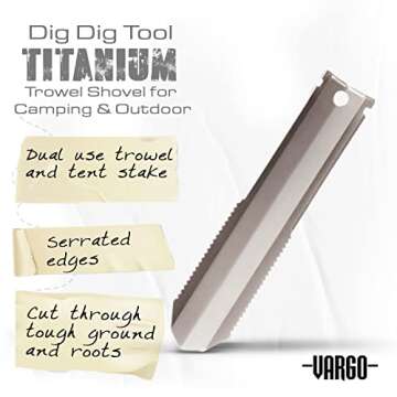 Vargo Titanium Dig Dig Tool | Affordable Backpacking Shovel for Campers & Hikers