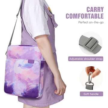 TiMOVO 9-11 Inch Tablet Sleeve Bag with Shoulder Strap for iPad 10th Gen. 10.9", iPad 9th/8th/7th Gen. 10.2", iPad Air 11/Air 5th/4th Gen. 10.9",Galaxy Tab A9+/A9 Plus 11", Watercolor Purple