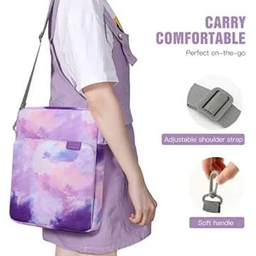 TiMOVO 9-11 Inch Tablet Sleeve Bag with Shoulder Strap for iPad 10th Gen. 10.9", iPad 9th/8th/7th Gen. 10.2", iPad Air 11/Air 5th/4th Gen. 10.9",Galaxy Tab A9+/A9 Plus 11", Watercolor Purple