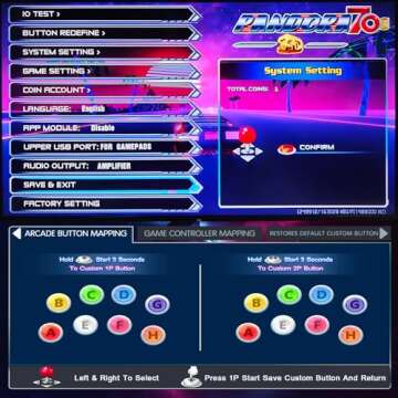 RegiisJoy【 30000 Games in 1 】 Pandora's Box 70S Arcade Game Console Retro Game Machine for PC & Projector & TV, 2-4 Players, 1280X720, 3D Games, Search/Hide/Save/Load/Pause Games, Favorite List