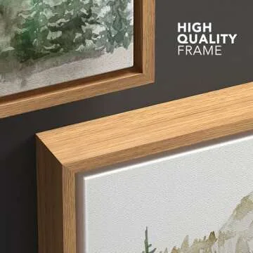 wall26 Framed Canvas Print Wall Art Watercolor Mountain Forest Landscape Nature Wilderness Illustrations Modern Rustic Scenic Colorful for Living Room, Bedroom, Office - 24x36 Natural