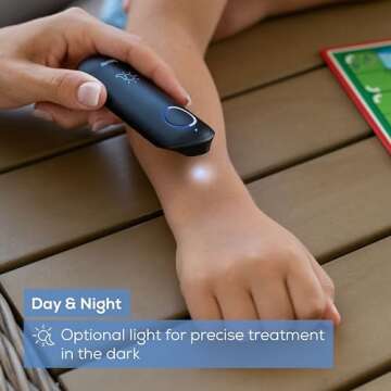 Beurer BR90 Insect Sting and Bite Relief with Light, Chemical-Free Bug Bite Healer for Day and Night, Electronic Heat Device for After Mosquito Bites to Ease Itching and Swelling