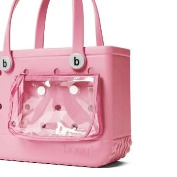 BOGG BAG Bitty Waterproof Washable Tip Proof Durable Open Tote Bag for the Beach Boat Pool Sports 11x8.5x4.5 - Lightweight Cute Tote Bag - Durable Rubber Bags For Women - Blowing Pink Bubbles