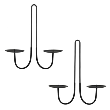 Remenna Double Armed Iron Candle Holders - Perfect for Home Elegance