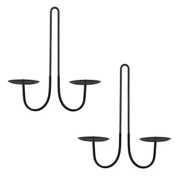 Remenna Double Armed Iron Candle Holders - Perfect for Home Elegance