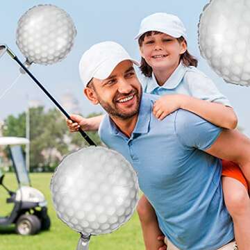 Civaner 7 Pieces Golf Party Birthday Decorations Golf Ball Balloons 108 x 54 Large Size Grass Table Cover Disposable Plastic Printed Grass Tablecloth for Golf Party Supplies