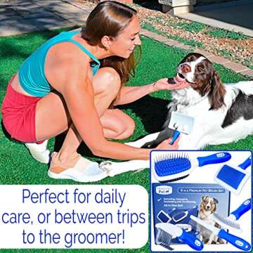 Horicon 6 In 1 Premium Dog Grooming Brush Set