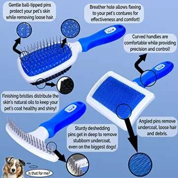 Horicon 6 In 1 Premium Dog Grooming Brush Set