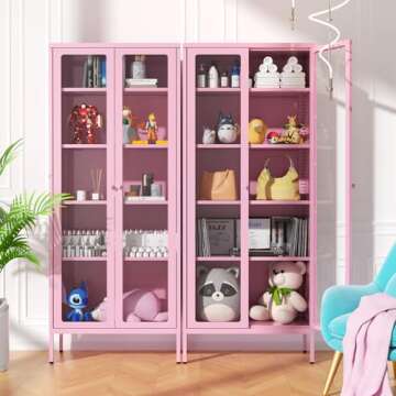 Oakcloud 67" Metal Glass Display Cabinet - Elegant Storage for Your Home