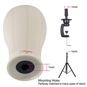 NAYOO 21-24 Inch Canvas Wig Head for Styling and Display