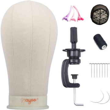 NAYOO 21-24 Inch Canvas Wig Head for Styling and Display