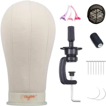 NAYOO 21-24 Inch Canvas Wig Head for Styling and Display