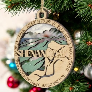 Shenandoah National Park Souvenir - Blue Ridge Mountains Christmas Ornament - 3" Laser Cut Wood