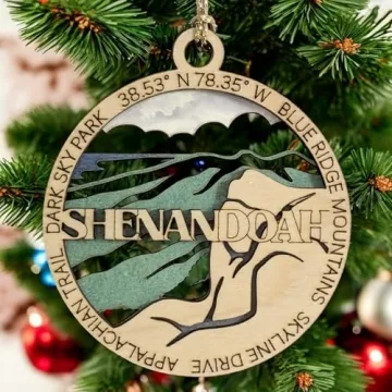 Shenandoah National Park Christmas Ornament - 3" Wood