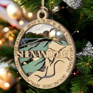 Shenandoah National Park Christmas Ornament - 3" Wood