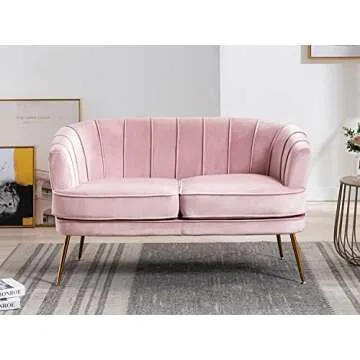 Stylish Altrobene Velvet Loveseat for Modern Spaces
