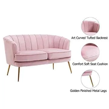 Stylish Altrobene Velvet Loveseat for Modern Spaces