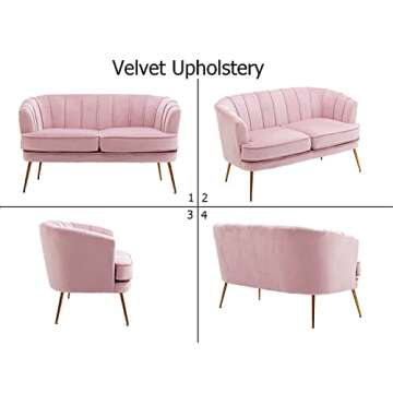 Stylish Altrobene Velvet Loveseat for Modern Spaces