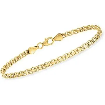 Italian 14kt Gold Bismark-Link Bracelet - RS Pure
