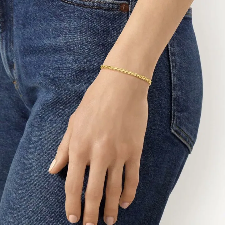 Italian 14kt Gold Bismark-Link Bracelet - RS Pure