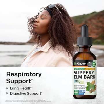 BIO KRAUTER Slippery Elm Bark Drops - Ulmus Rubra Slippery Elm Liquid - Respiratory & Digestive Heal...