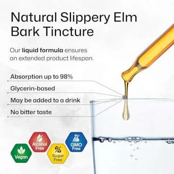 BIO KRAUTER Slippery Elm Bark Drops - Ulmus Rubra Slippery Elm Liquid - Respiratory & Digestive Health - Vegan, Alcohol & Sugar Free Extract - 2 Fl.Oz.