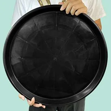 DUNPUTE Plant Saucer 16 18 20 22 Inch, 4 Pack Heavy Duty Large Plant Tray for Planter Pot, Plastic Flower Pot Saucers Drip Water Trays for Indoors and Outdoors (20 Inch)