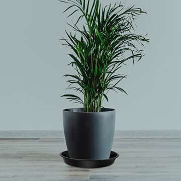 DUNPUTE Plant Saucer 16 18 20 22 Inch, 4 Pack Heavy Duty Large Plant Tray for Planter Pot, Plastic Flower Pot Saucers Drip Water Trays for Indoors and Outdoors (20 Inch)