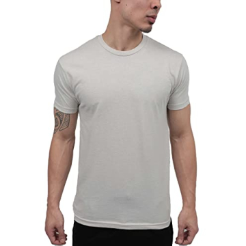 INTO THE AM Premium Men's Fitted Crew Neck Plain Essential Tees - Modern Fit Fresh Classic Short Sle...