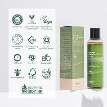BENTON Deep Green Tea Toner 150ml (5.07 fl.oz) - Green Tea Toner for Face | Toner for Sensitive Skin | Korean Toner for Face | Toner for Oily Skin