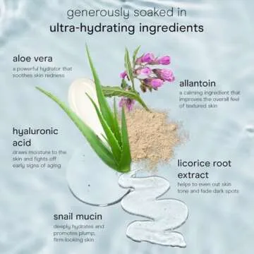 Baebody Snail Mucin Face Sheet Mask (6 pcs) - Anti Aging and Moisturizing Face Mask with Hyaluronic Acid - Deep Hydration for Youthful Skin